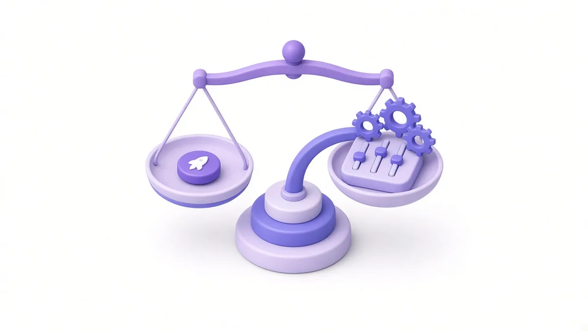 Balance scale comparing a single boost button with a full set of ad controls