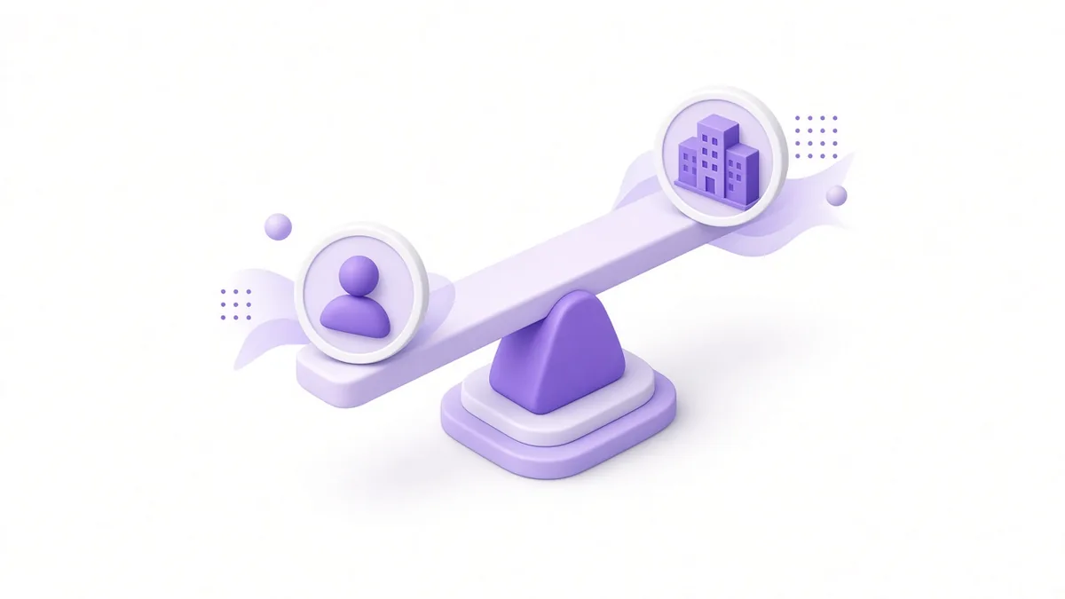 Seesaw comparing a personal profile badge and a company page badge