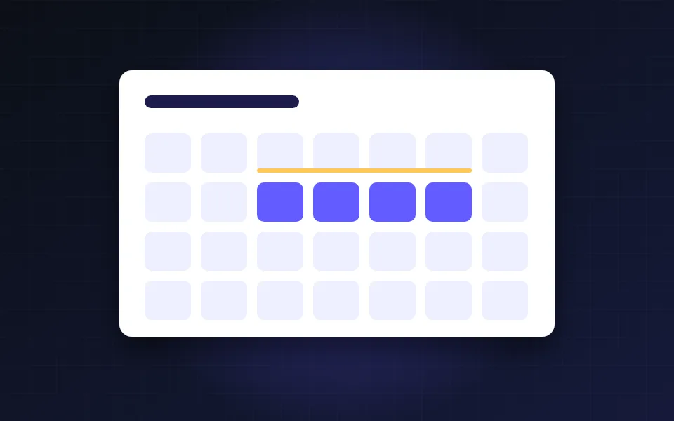 Illustration of a calendar with a highlighted block of admission weeks